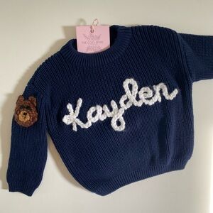 Hand-Embroidered Baby Sweater (100% cotton) Kayden 3-6months